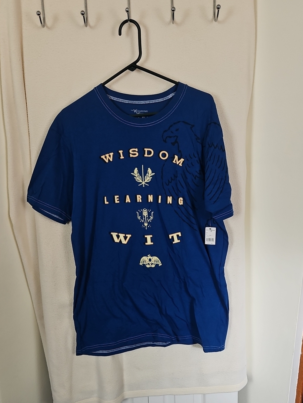 Men's Blue 'Wisdom Learning Wit' Graphic Short Sleeve Tee